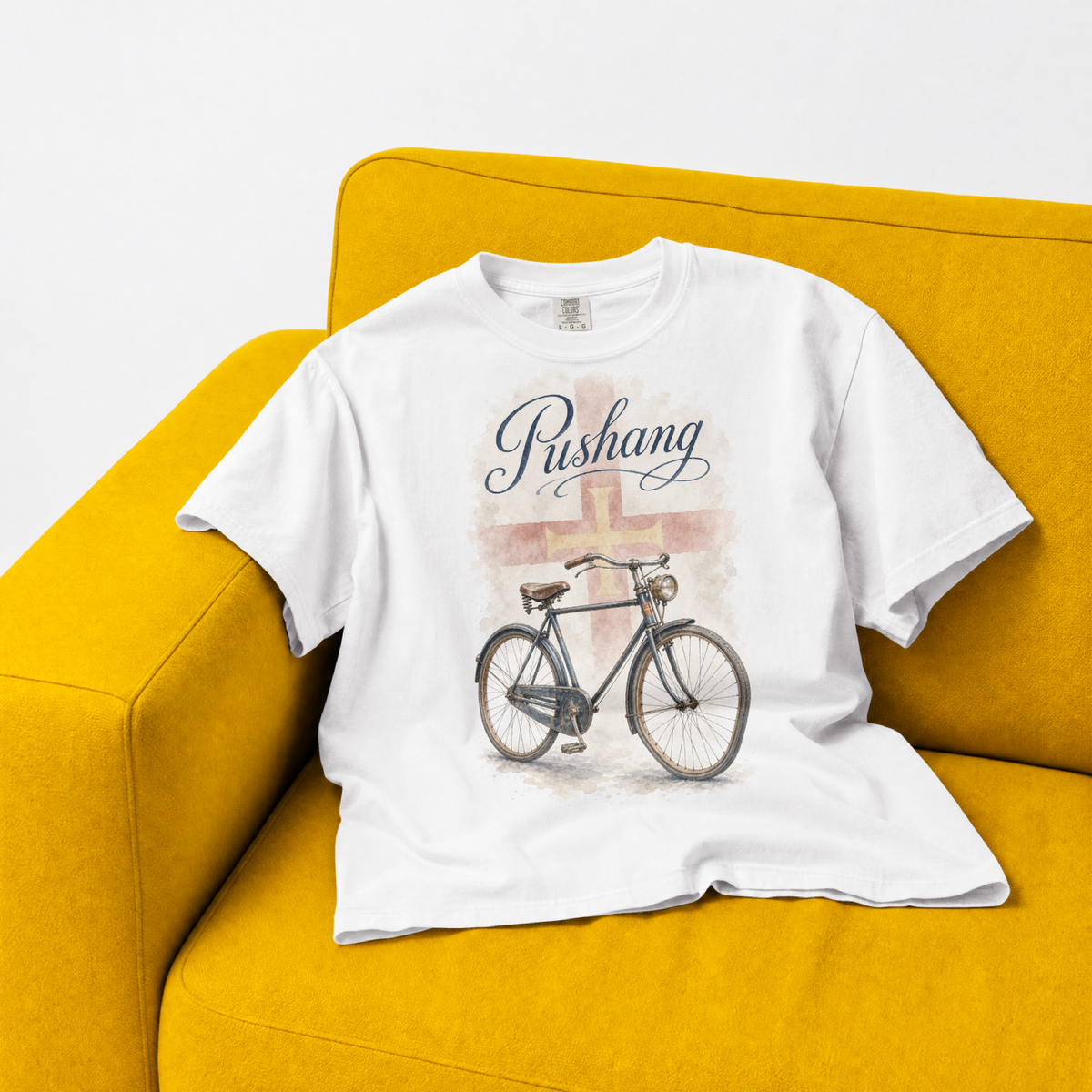 "Pushang" Oversized Unisex White T