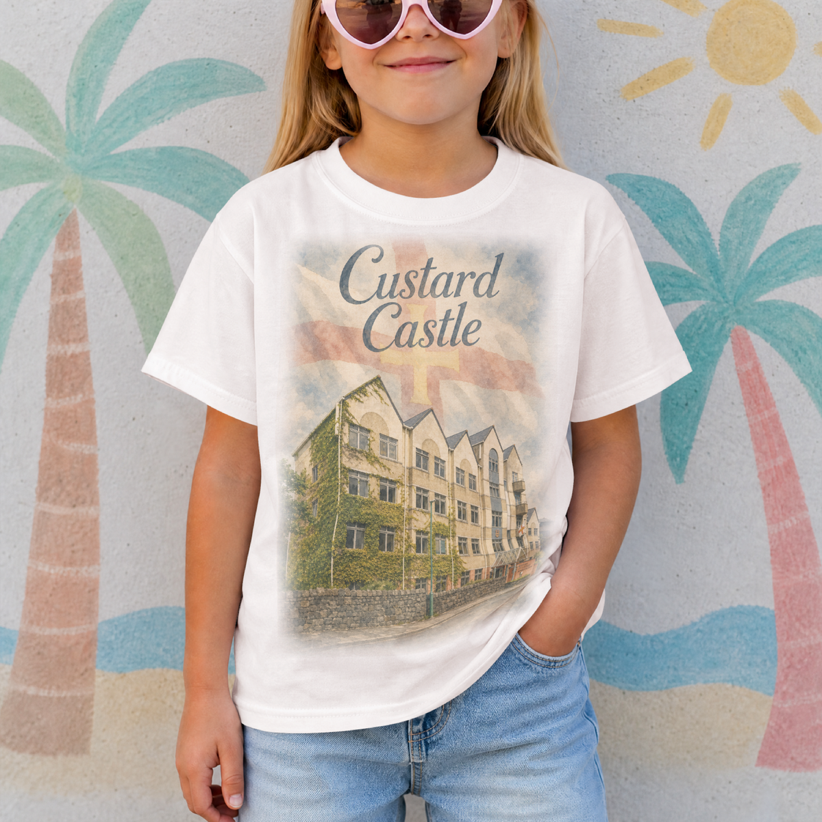 "Custard Castle" Oversized Unisex White T
