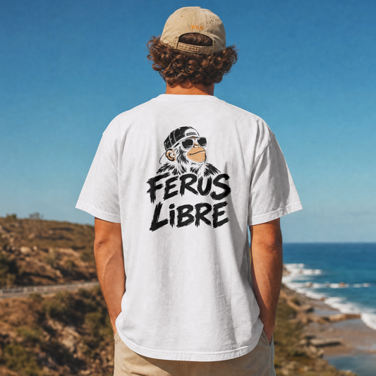 Ferus Libre Monkey Unisex Oversized T (White)