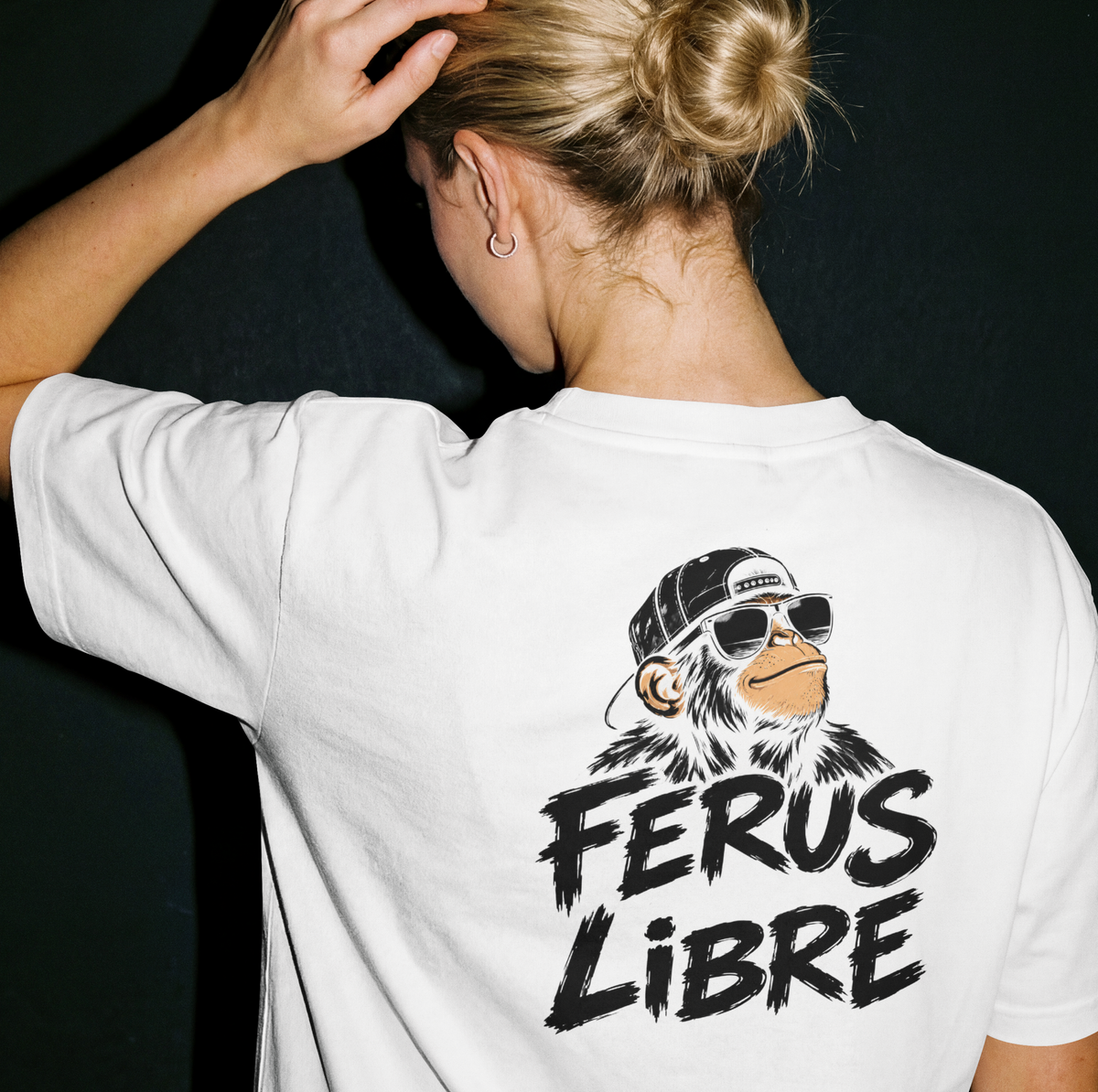 Ferus Libre Monkey Unisex Oversized T (White)