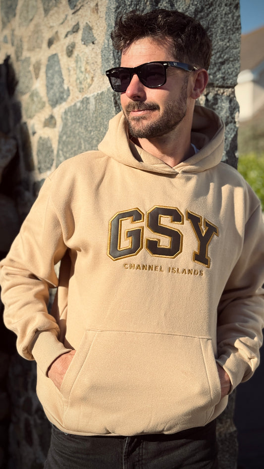 GSY Hood – Brown Leather Appliqué, Gold Stitch Edition